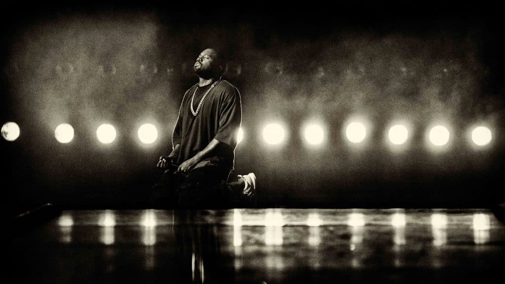 kanye on his knees