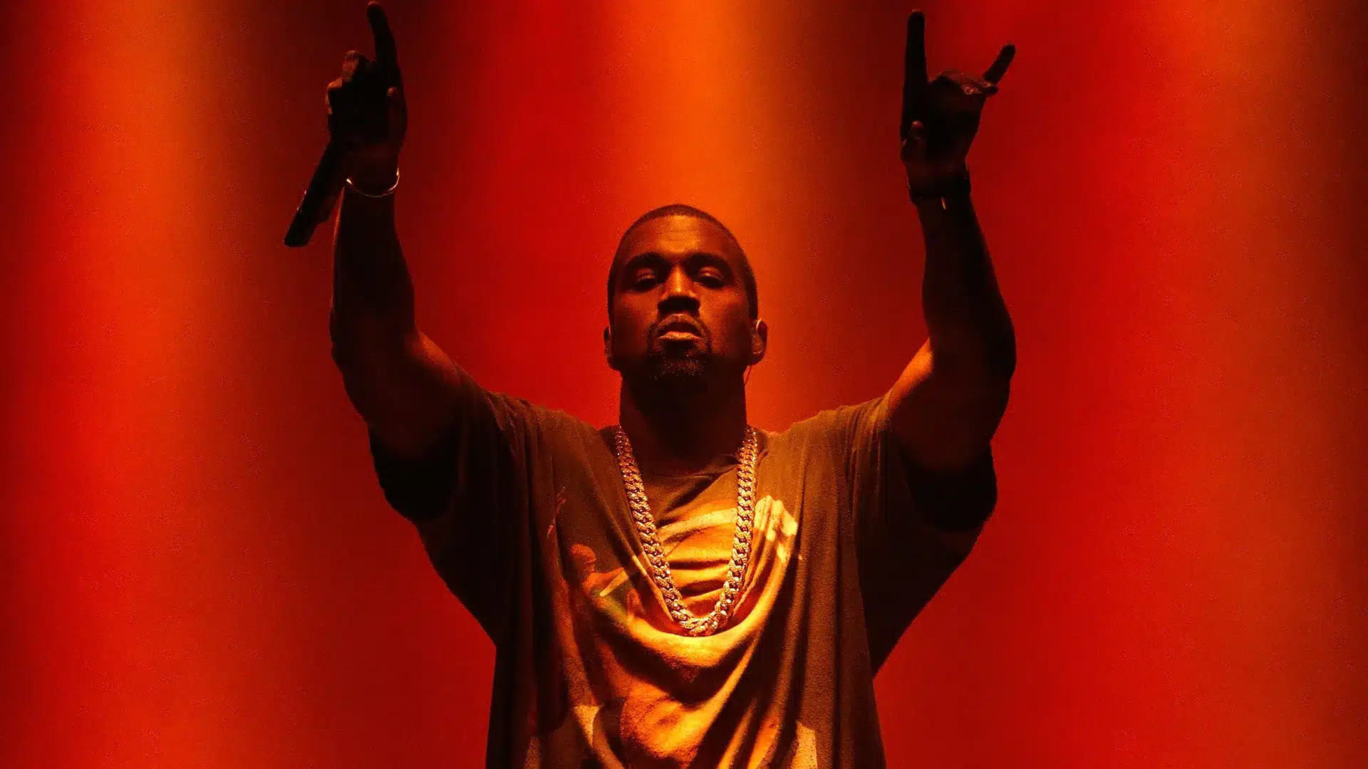 kanye red back ground